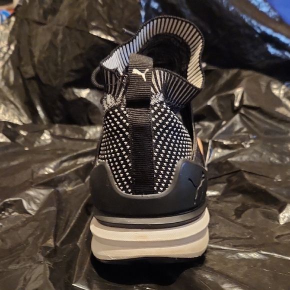 Puma Black and White Knit Sneakers - Picture 3 of 8
